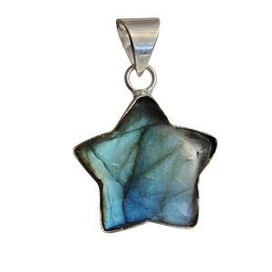 Star-Shaped Blue Labradorite Pendant